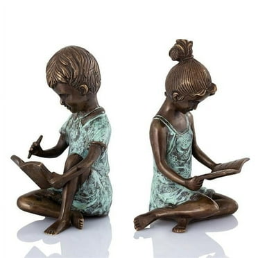 SPI Home 41049 7 x 4.5 x 4 in. Boy & Girl Bookends Pair, Brass