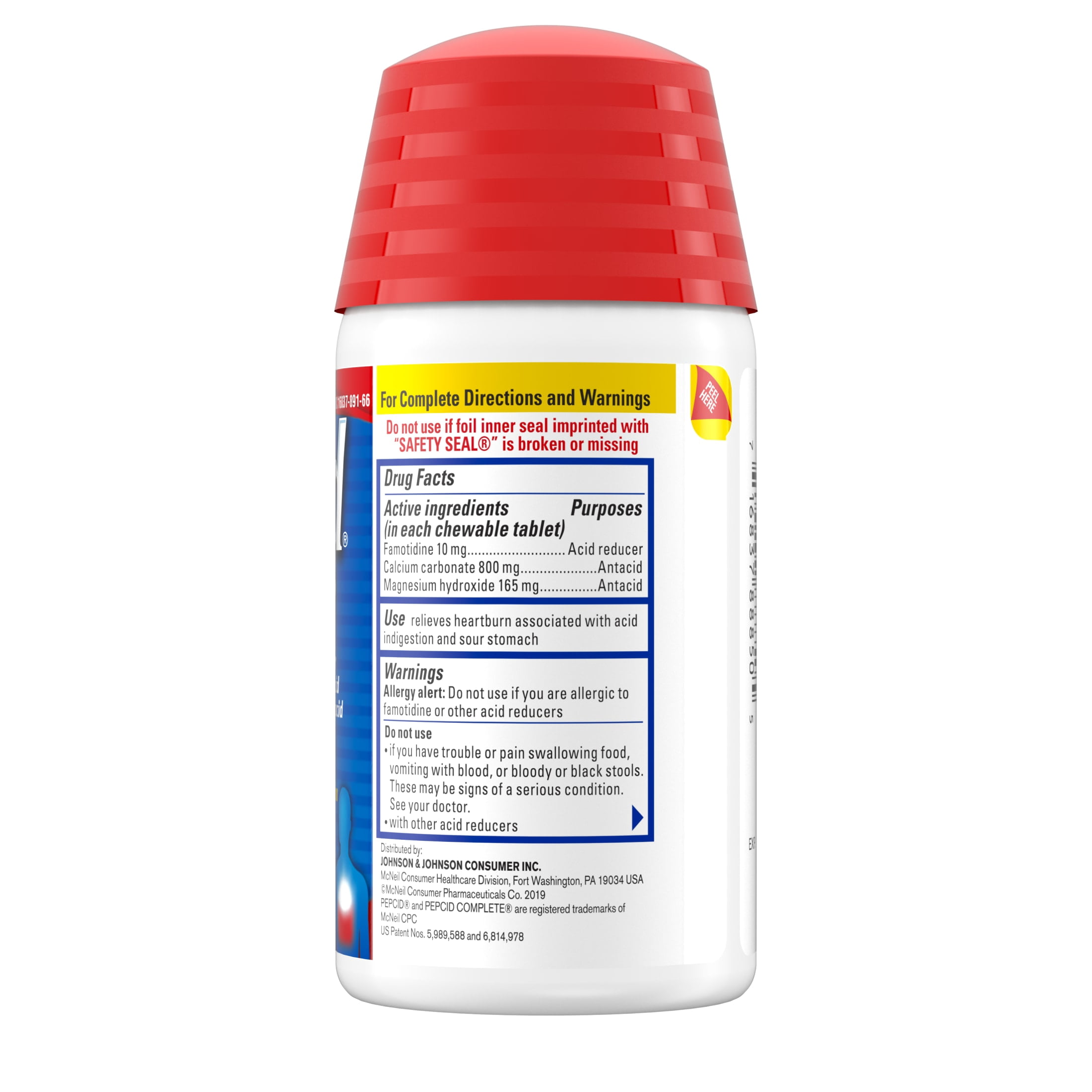 Pepcid Complete Acid Reducer + Antacid Famotidine Chews, Mint, 50 Count