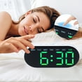 thumbnail image 3 of Unique Bargains 2 Pcs Oval Digital Alarm Clock Bedroom White Green/White Blue, 3 of 6