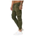 thumbnail image 3 of FRSASU Men Splicing Gradient Overalls Pocket Sport Work Trouser Pants Army Green M, 3 of 8