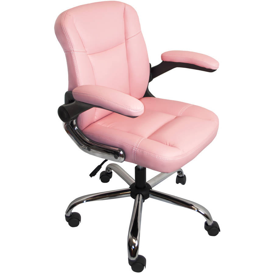 ALEKO ALC2155PN Mid-Back Office Chair Ergonomic Computer Desk Chair PU Leather, Pink - Walmart