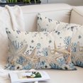 thumbnail image 2 of Blue Beige Coastal Pillow Covers 16"x24", Beach Starfish Summer Eucalyptus Rustic Soft Brushed Microfiber Breathable Throw Pillow Covers, Decorative Pillowcase with Zipper for Couch Sofa Bedroom, 2 of 9