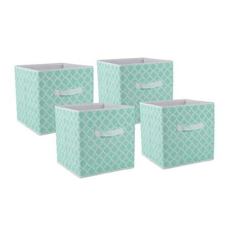 UPC: 0738215370068 | Nonwoven Polyester Cube Lattice Aqua Square 11x11x11 Set/4