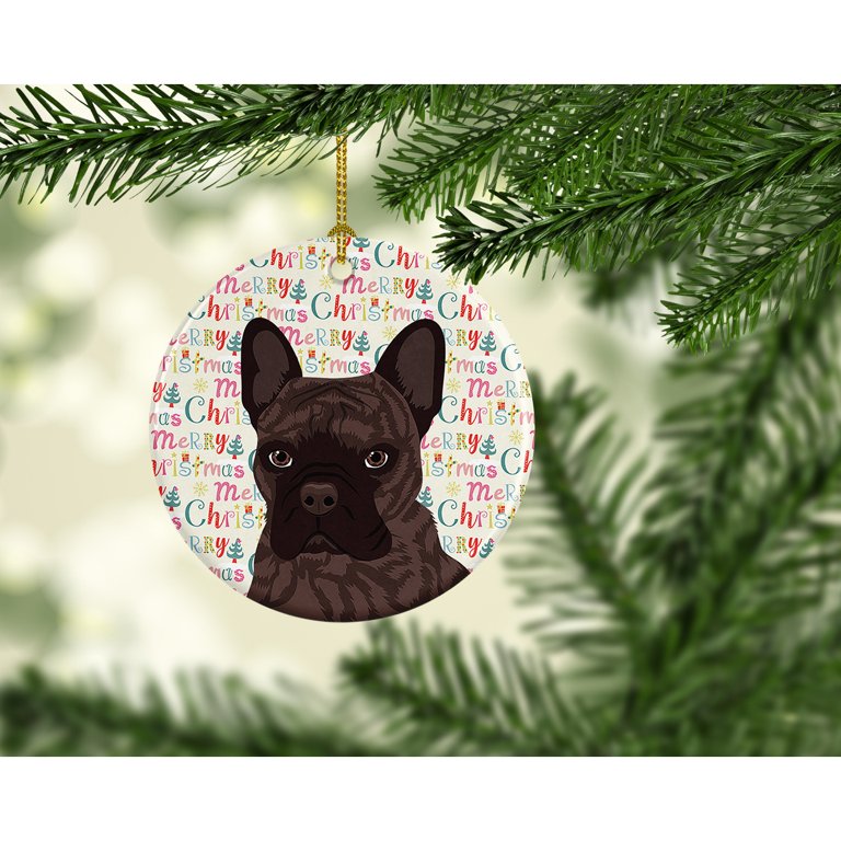 brindle bulldog christmas decorations