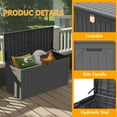 thumbnail image 6 of Decksplore 100 Gallon Lockable Resin Deck Box, Waterproof & Outdoor Storage Box for Outdoor Cushion Storage and Outdoor Delivery Storage, Brown, 6 of 8