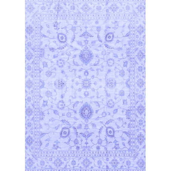 Ahgly Company Machine Washable Indoor Rectangle Oriental Blue Traditional Area Rugs, 2' x 3'