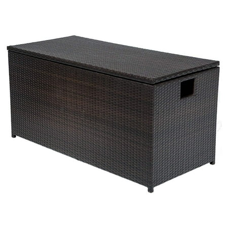 UPC: 6091022351038 | TK Classics Barbados Outdoor 59 in. Wicker Patio Storage Chest – Espresso