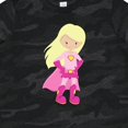 thumbnail image 4 of Inktastic Superhero Girl, Blonde Hair, Cute Girl, Pink Cape Girls Toddler T-Shirt, 4 of 5