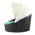 thumbnail image 4 of Modway Siesta Rattan Weave/Aluminum Canopy Patio Daybed in Espresso/Turquoise, 4 of 6