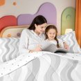 thumbnail image 4 of Erosebridal Minimalist Striped Full Size Comforter Sets,Contemporary Geometric Lines Bedding Comforter Set,Reversible,3 Pieces,1 Comforter and 2 Pillowcases, 4 of 7