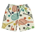 thumbnail image 3 of Uemuo Racket and Tennis Ball Pattern Men's Swim Trunks Hawaiian Beach Bathing Suit Swimsuits Beach Quick-Dry Shorts with Pockets-3X-Large, 3 of 9