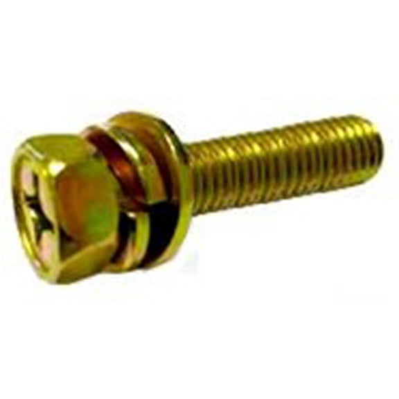 25 M6-1.0 x 12mm Phillips Hex Head SEMS Screw Class 8.8