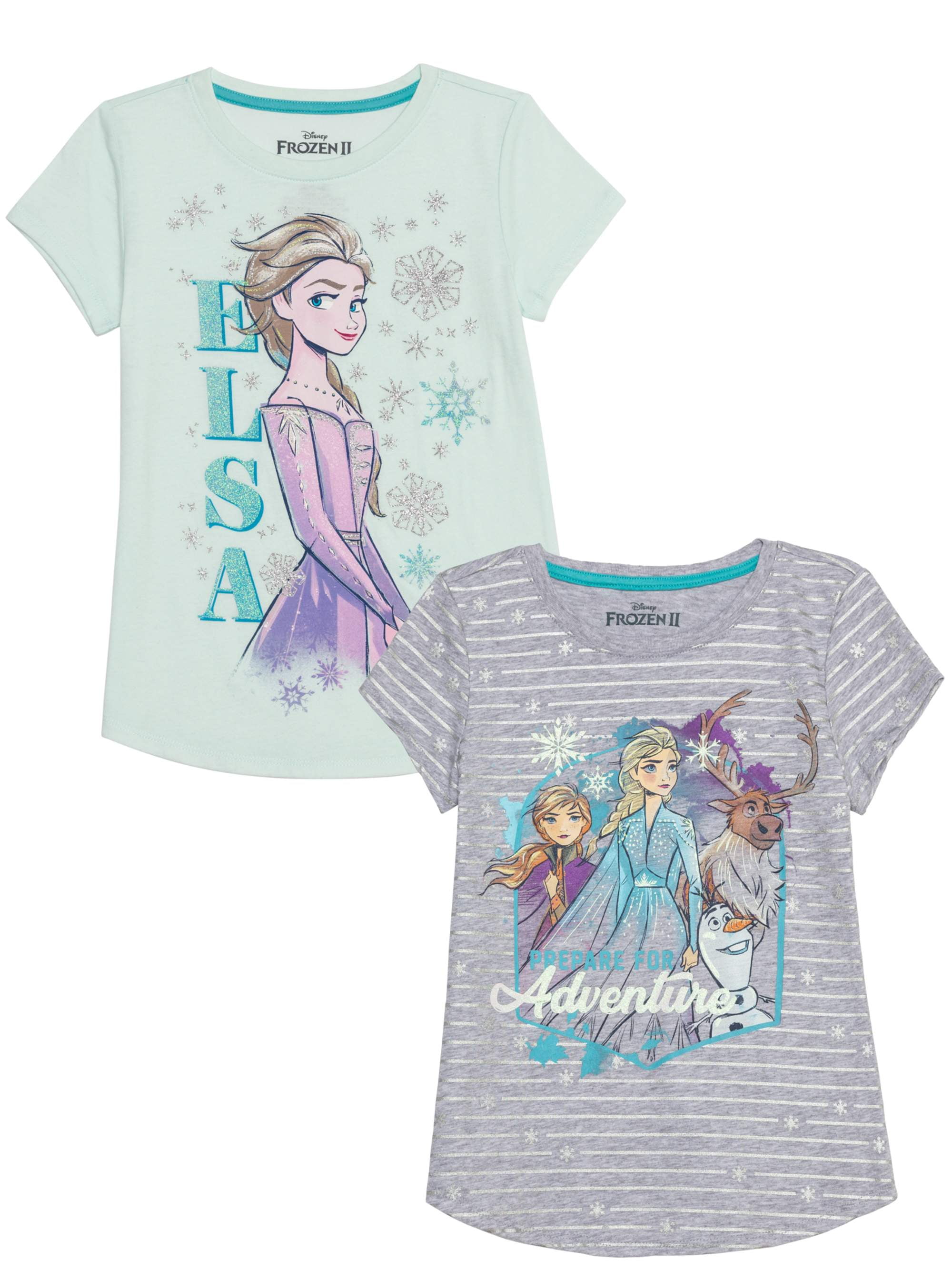 Disney Girls Frozen T-Shirt Pack of 2