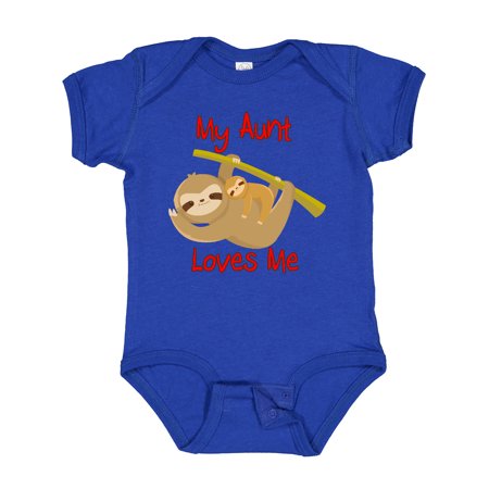 

Inktastic My Aunt Loves Me Sloth Gift Baby Boy or Baby Girl Bodysuit