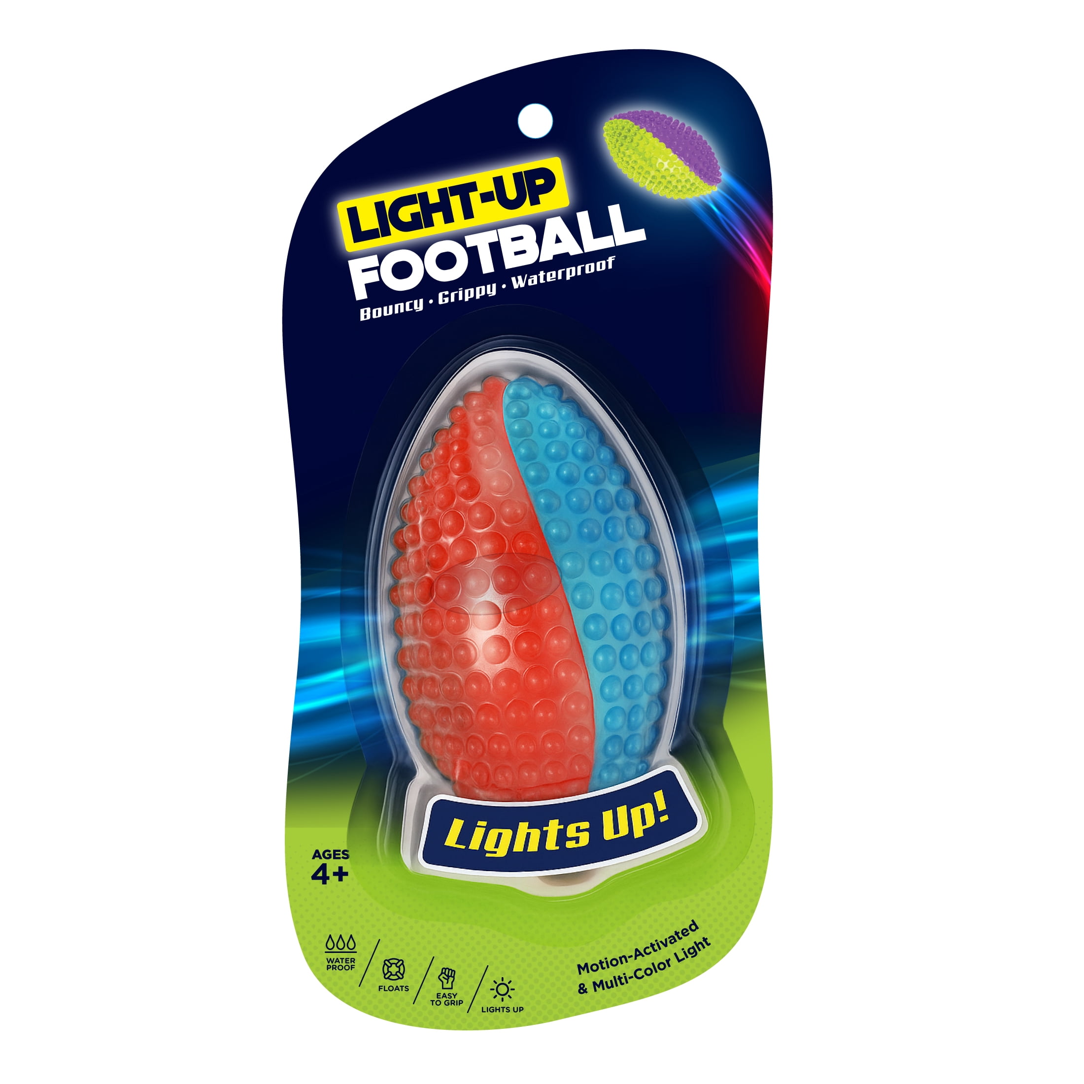 (3 pack) Best Brands Motion Activated Light Up Toss Football for Ages 4+