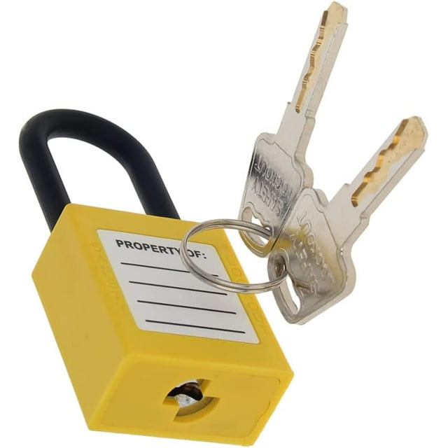 Wekity 6mm Lockout Tagout Locks Safety Padlock Loto Locks Keyed Differently PA Lock Out Tag Out Steel Shackle Small Luggage Padlocks Yellow 1PCS-0621