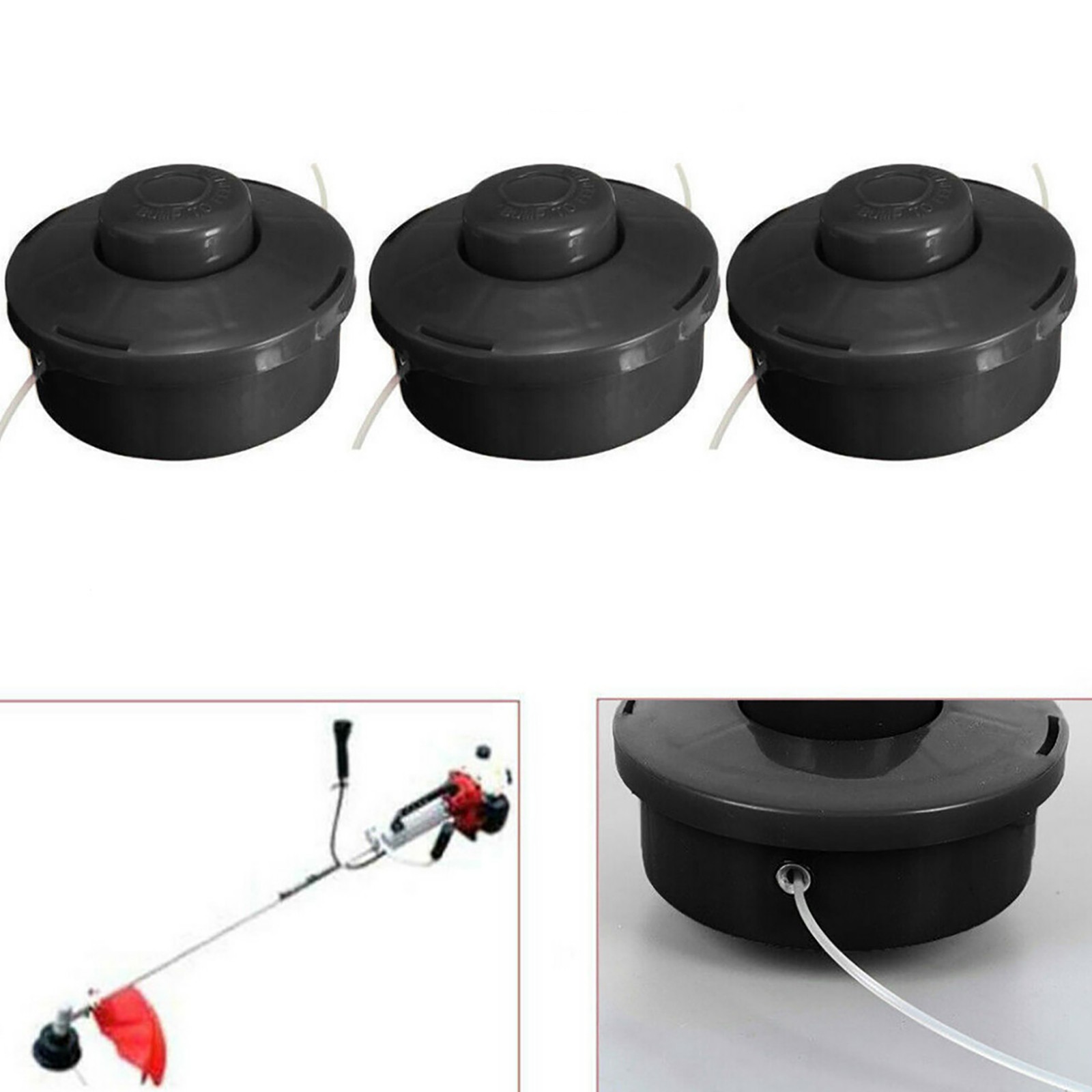 ouhuon set of 3 trimmers head with automatic brush cutter black with