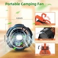 thumbnail image 3 of Fan que acampa con la linterna llevada, 25 horas de fan con pilas portátil con el gancho para colgar, O recargable, 3 of 5