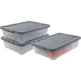 thumbnail image 7 of 3-pack 40 Quarts Large Plastic Under Bed Boxes with Wheels, Shallow Storage Tote Bins, 7 of 7