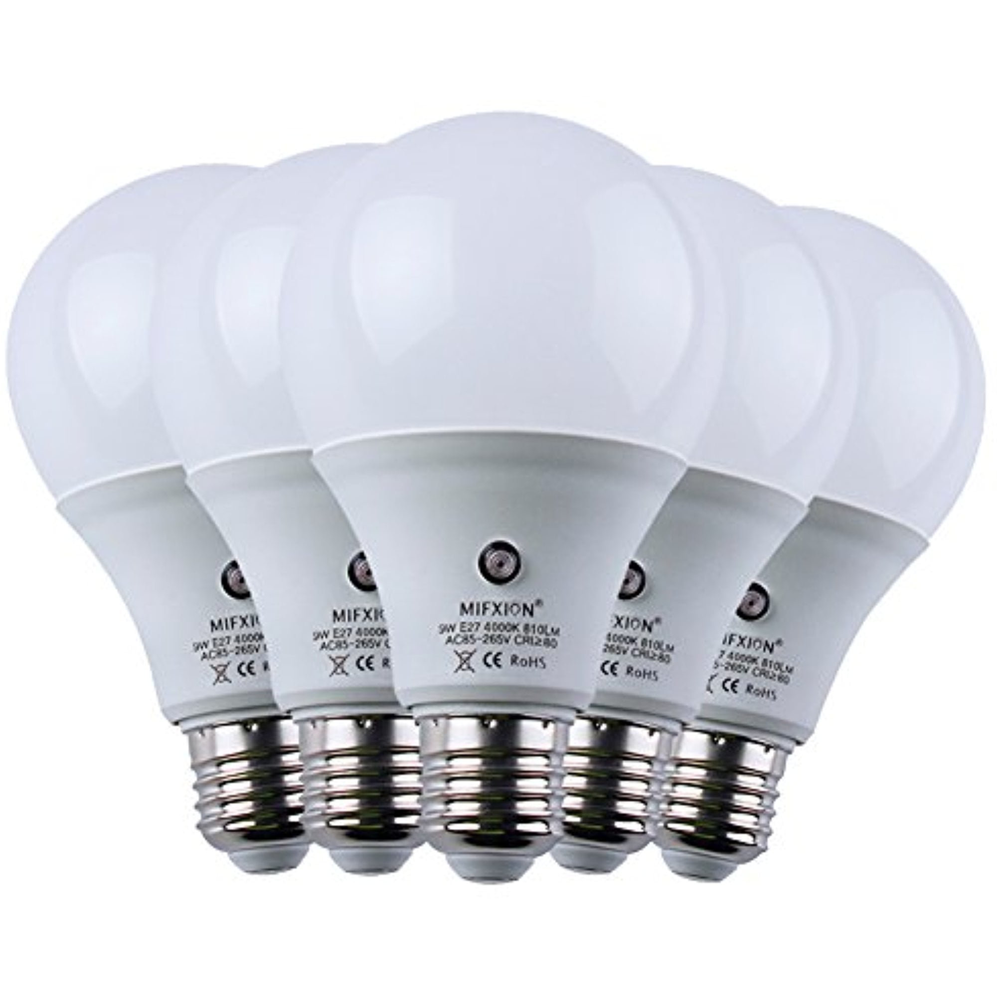 TOPCHANCES 5 Pack Sensor Dust to Dawn LED Light Bulbs E27 Medium Base