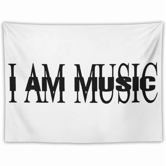 Emmwiony I AM MUSIC Album Cover Tapestry for Bedroom, College Dorm And Classroom , Banner Poster Aesthetic Decorative Wall Tapestries