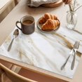 thumbnail image 3 of Abstract White Gold Placemats Set of 6, Simple Marble Geometric Washable Wipeable Table Mats for Dining Tables, Indoor Outdoor Kitchen Place Mats for Holiday Party Table Decor, 3 of 9