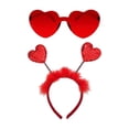 thumbnail image 3 of Juego de gafas con diadema y corazón para cumpleaños, regalos para niños, día de San Valentín y carnaval. Pluma, 3 of 9