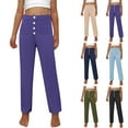 thumbnail image 1 of Girl's Flare Pants Kids High Waisted Button Yoga Bootcut Pants Full Length Bell Bottoms with Pockets, 1 of 8