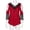 Red, variant on Conairie Cold Shoulder Shirt For Womens V Neck Solid Loose Short Sleeve Tunic Tops Breathable Soft Work Tee Pullover Outfits Black L