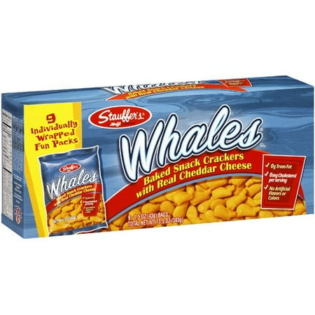 Stauffer's Whales Baked Cheddar Snack Crackers, 1.5 Oz., 9 Count