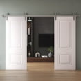 thumbnail image 2 of Double Barn Door 56 x 84 inches | SELECT 2779 White | 13FT Silver Rail Track Set | Solid Panel Interior Doors, 2 of 5