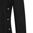 thumbnail image 6 of Hulanddfd Mens Coat Gothic Long Trench Coat, Stand Collar Double Breasted Outerwear with Silver Buttons, Vintage Wear, 6 of 9