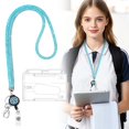 thumbnail image 2 of Cute Pattern Neck Lanyard,Multi-Purpose Key Lanyard,Id Card Holding Strap,Stylish Appearance Long Neck Hanging Lanyard Has Soft Comfortable Strap Body,It Is Used for Hanging Keys,Light Blue, 2 of 9
