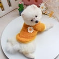 thumbnail image 4 of FANTADOOL Cute Plush Round Neck Warm Flowers Sweater, Pet Dog Clothes Winter Warm Fleece Pet Coat, For Small Dogs French Bulldog Puppy Dog Clothing, Yellow, 4 of 8