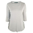 thumbnail image 5 of Plus Women's Ruffle-Trim Striped Sweater G 1X, 5 of 5