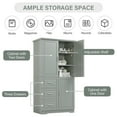 thumbnail image 3 of Bathroom Cabinet, 62.2" Tall Storage Cabinet with Doors and Shelves, Freestanding Linen Closet for Bathroom, Kitchen, Living Room, Grey, 3 of 8