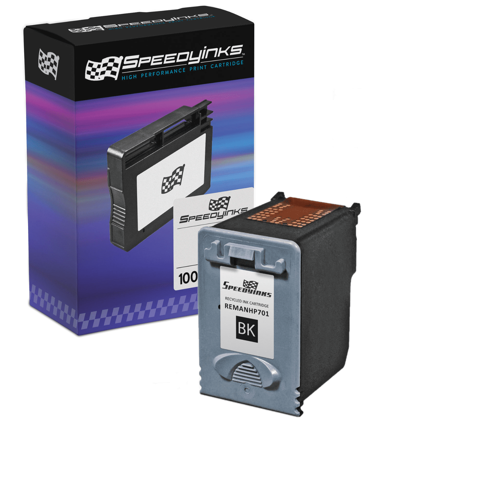 Speedy Inks Remanufactured Replacement for HP 701 CC635A Black Ink