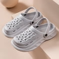 thumbnail image 4 of Wide Toe Box Clogs for Men Breathable Non Slip Platform Sandals Hollow Out Slip On Lightweight Slide Walking Shoes Gray Size 10, 4 of 6