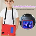 thumbnail image 2 of ELEHOLD for iPad Pro 11 inch 2022/2021/2020/2018, Air 5th/4th Generation Case 2022/2020 10.9", Heavy Duty Shockproof Rugged Shoulder Strap Foldable Kickstand Cover with Pencil Holder, red, 2 of 7