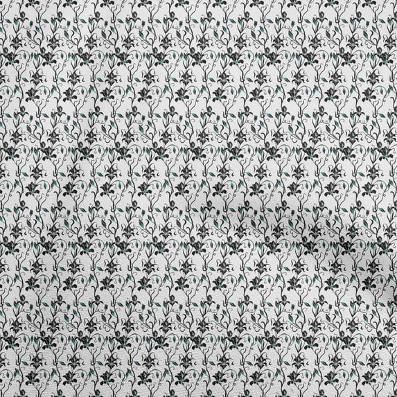 oneOone Georgette Viscose White Fabric Floral Sewing Material Print Fabric By The Yard 42 Inch Wide
