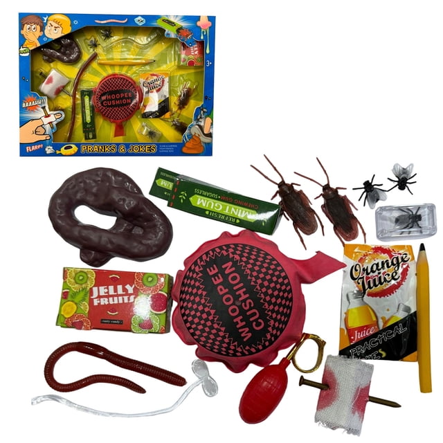 Chanana 14PCS Practical Jokes Prank Set, Practical Jokes Prank Kit, Family Gatherings, and Game Nights, Pranks Gift Box for Kid and Adults, Gift Box for Family Friends