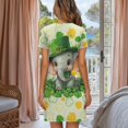 thumbnail image 3 of FKELYI St.Patrick Shamrock Elephant Print Button Down Nightgowns for Women Soft Sleepwear Dress Breathable Nightshirt Dress Boyfriend Pajama Dress Nightwear Short Sleeve Dress for Summer, 2XL, 3 of 6