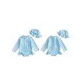 thumbnail image 2 of BemeyourBBs Toddler Baby Girl Swimsuit Infant Bathing Suit One Piece Swimsuits with Sun Hat Set Long Sleeve Rash Guard Swimwear Striped Dot Zipper Summer Beach Wear, 2 of 9