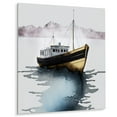 thumbnail image 2 of Designart "Modern Fishing Boat Gold III" Coastal Boat Metal Wall Decor, 2 of 5