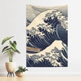 thumbnail image 2 of ZNDUO Japanese Great Waves Pattern Tapestry, Wall Tapestries for Bedroom, 60 x 40 inch, 2 of 8