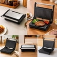 thumbnail image 4 of Electric Panini Press and Sandwich Maker with 180 Degree Flat Open, Non Stick Plates, Removable Drip Tray for Steak, Burgers and Breakfast, 4 of 8