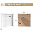 thumbnail image 5 of Muzilife 8x8 inch Wood Shadow Box Picture Frame Home Decor with Linen Board Deep Glass Display Case, White, 5 of 8