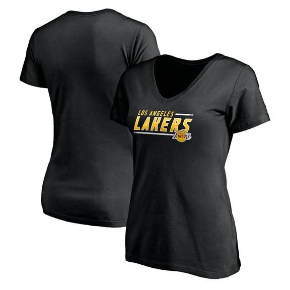 Women's Black Los Angeles Lakers Mascot In Bounds V-Neck T-Shirt