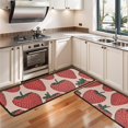 thumbnail image 3 of Kitchen Rugs Sets Of 2,Red Strawberry Plants Fruit Beige Pattern Anti Fatigue Kitchen Mat Rugs Non Slip Washable,Decorative Kitchen Floor Mats for Kitchen,Sink,Laundry,17"x47"+17"x47", 3 of 5