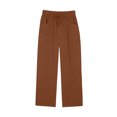 thumbnail image 6 of Dwellite Wide Leg Pants for Women Summer Cotton Linen Palazzo Drawstring Elastic Waist Beach Trousers with Pockets Coffee S, 6 of 7